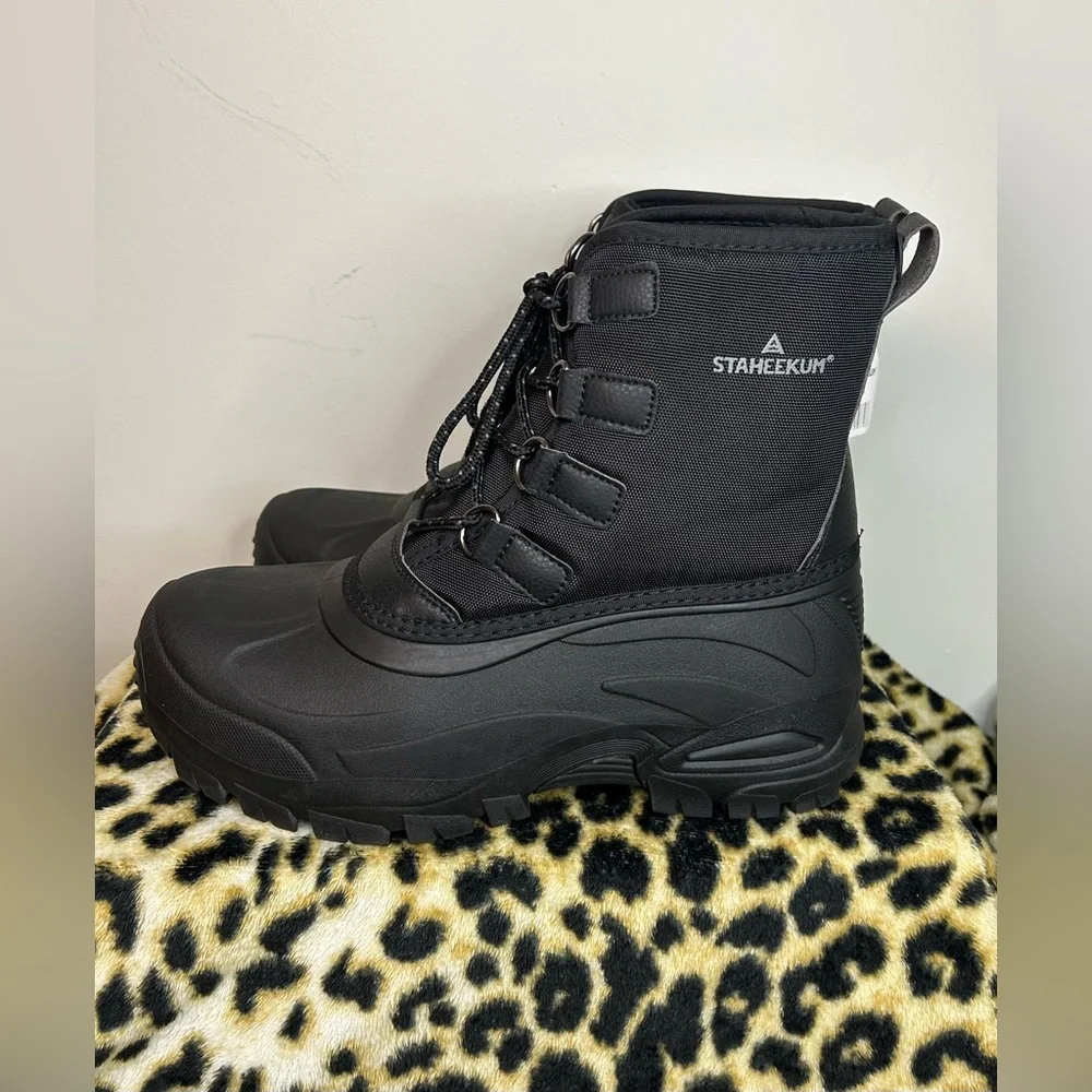 Staheekum Mens Winter Duck Boots 8 Black 3M Thinsulate Snow Hiking Boots